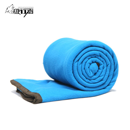 狼行者抓绒隔脏睡袋大人户外露营酒店信封式睡袋内胆毯子保暖加厚 薄款抓绒睡袋-天蓝 商品图1