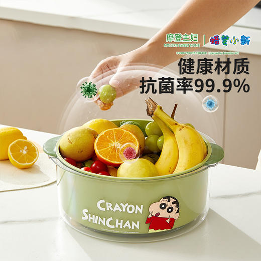摩登主妇&蜡笔小新 洗菜盆沥水篮新款洗水果篮家用厨房菜篮子 商品图1