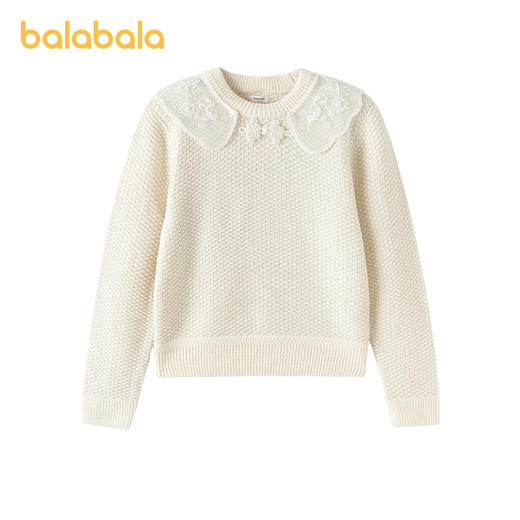 巴拉巴拉童装女童毛衫儿童冬季毛衣宝宝针织衫刺绣盘扣新中式时尚 商品图0