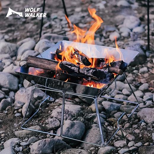 狼行者 户外烧烤炉烧烤架不锈钢野外折叠烤肉架便携篝火炉子焚火台加大 商品图2