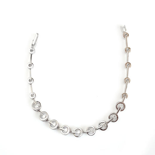 【天然正品】AU750白金简约时尚群镶款近40分钻石手链300825NJS41 现售价：7980！ 商品图0