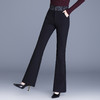 QYM 9850-Y印花拼结高腰微喇裤垂感休闲裤西装喇叭裤 商品缩略图1