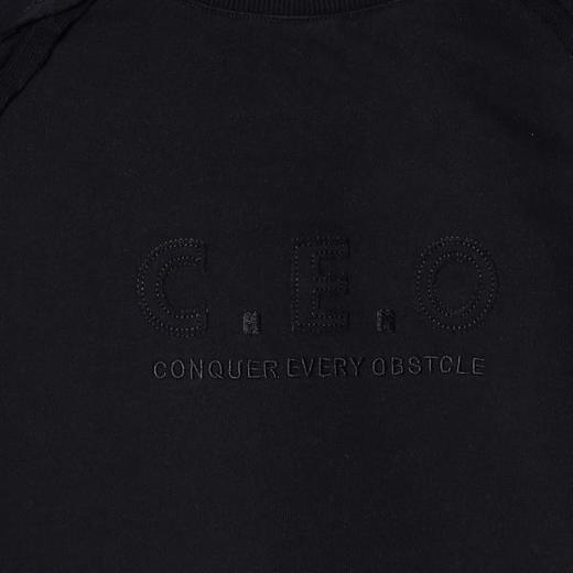 D906SDSA男士秋冬新款痞帅男装设计感假两件拼接长袖T恤刺绣字母上衣 商品图3