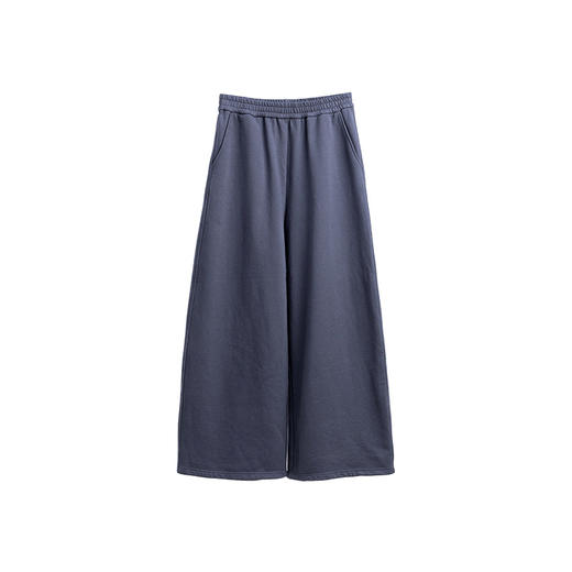 绽放女装602朵/毛圈棉全腰松紧抽绳简约舒适直筒长款卫裤休闲裤女 商品图4