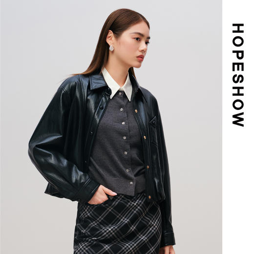 红袖HOPESHOW女装 时尚皮衣外套89125300405 商品图1