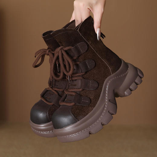 FR 85015工装靴防滑耐磨真皮厚底马丁复古休闲短靴 商品图0