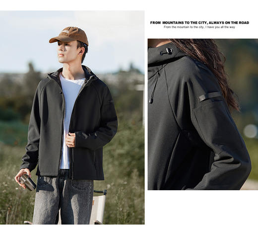 2025新款情侣软壳冲锋衣防风保暖连帽户外套男女款休闲夹克运动必备BS23690A-W 商品图10