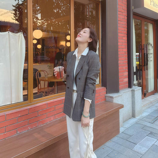 （进口面料 带标稀缺）火桐hooton 铂金系列 VBC 系列精纺羊毛格纹西装外套 商品图3