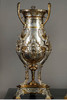 独角鹿西洋古董 1870年代法国装饰艺术家Louis-Constant Sévin设计出品雄狮天使主题铜镀金银精雕花瓶一对 商品缩略图1