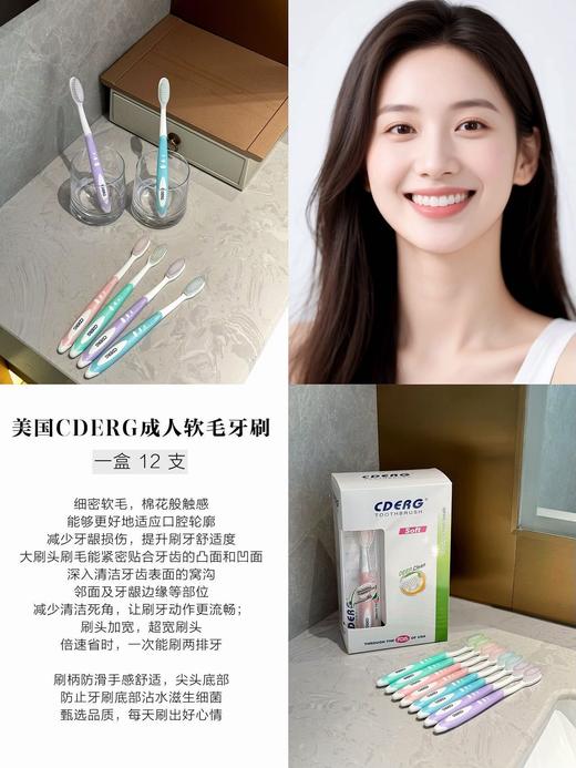 【家居百货】【美国CDERG成人软毛牙刷】牙刷消耗品！一年四季都需要赶紧囤起来！ 商品图3