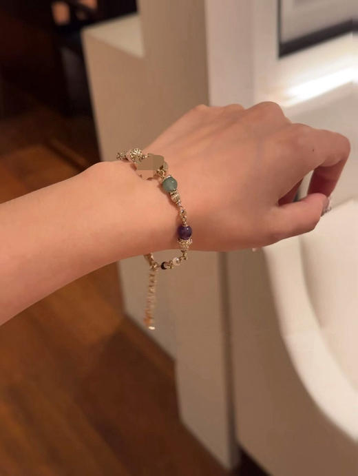 913-2 真香老渠道 25A手工坊 走秀爆款 双C水晶彩宝 手链/chocker短项链 商品图3