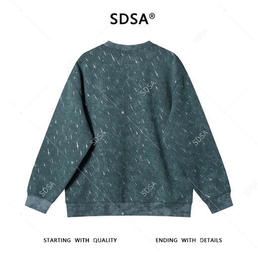 WY1079男士秋冬新款痞帅男装扎染滴胶十字圆领卫衣休闲重工时尚潮牌 商品图5