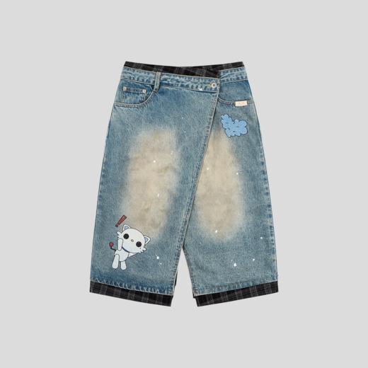 GOODBAI GOODEES 撞色拼接开衩不规则半裙 商品图1