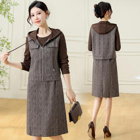 QYM F180-Y两件套妈妈装时尚中长款连衣裙