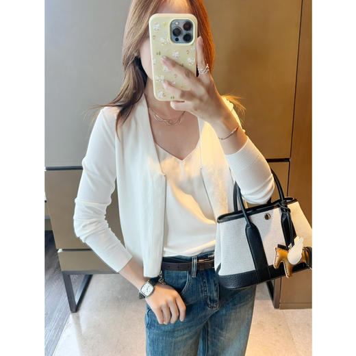 2509213    棉真丝 V领开衫 商品图1