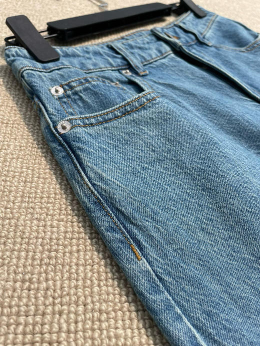 912-6 独家圆正 小禾 早秋 水洗蓝直筒牛仔裤 软糯亲肤  我穿29 商品图9