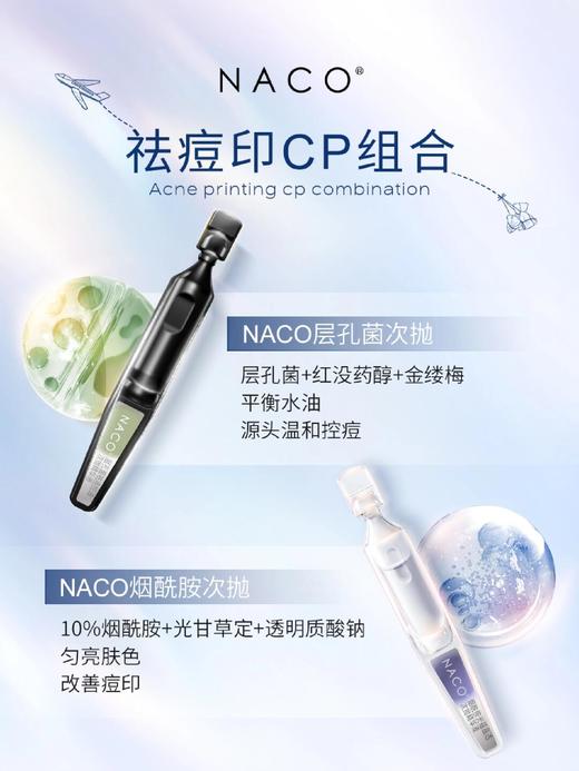 【老客专属福利】祛痘印CP组合#NACO烟酰胺美白淡斑次抛精华液1.2ml*30支+NACO层孔菌祛痘控油次抛精华液1.2ml*30支（新） 商品图1