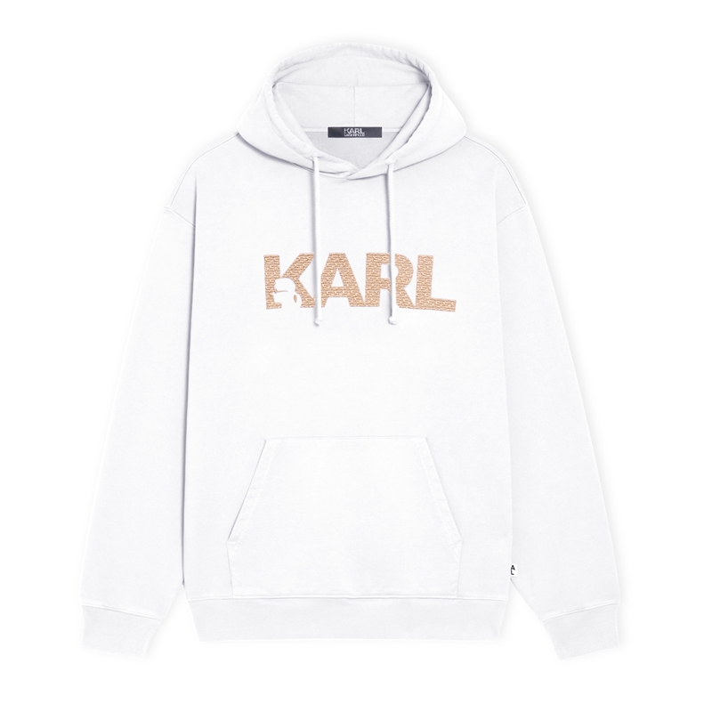 【KARL LAGERFELD】logo刺绣连帽套头卫衣