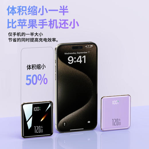 新热卖！3C认证【迷你超薄充电宝】10000毫安 自带四线快充 五输出三输入 可携带登机 DX351 商品图4