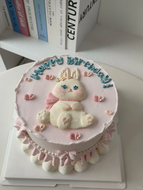 rabbit兔子手绘卡通蛋糕-低糖处理无添加