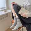 4双装！森系甜美双层花边+爱心纽扣饰品中筒袜 奶芙芙的黑白灰色系   学院风十足 洋气百搭 商品缩略图3