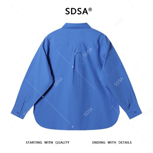 SDSA男士秋冬新款痞帅男装慵懒风下摆不规则纯色长袖衬衫百搭衬衣 商品图4