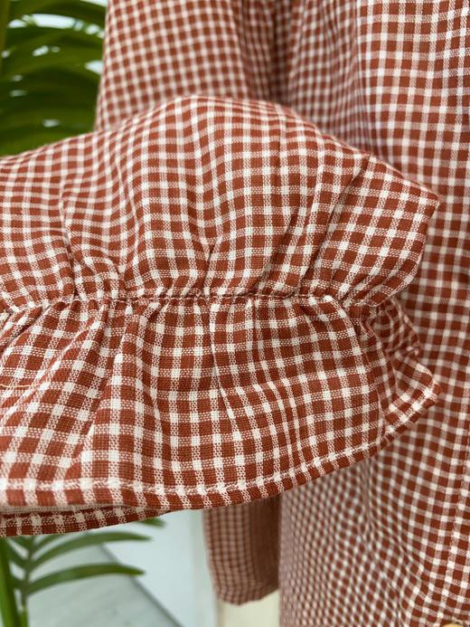 松植屋【墨然】女士圆领长袖长裤套装女款「带胸垫双层纱睡衣」 商品图5