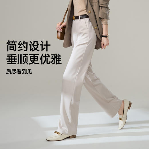 【纤纤直筒休闲裤】逸阳高腰弹力显瘦垂感窄版通勤百搭长裤子5780 商品图5
