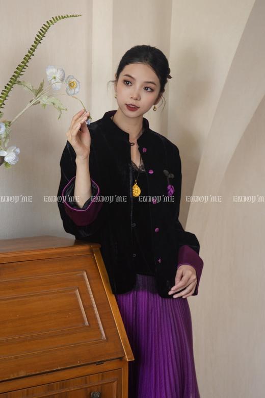 【门店同款】ENJOY秋季云敛-东方画笔紫风铃国风外套 166296809 商品图3
