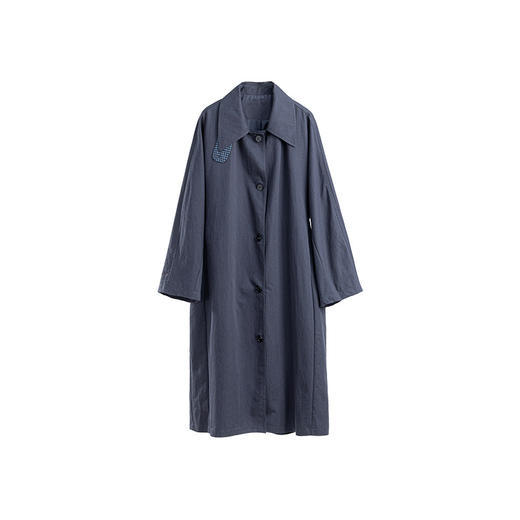 绽放550朵/经典复古宽松翻领连袖松弛感单排扣长款风衣女秋冬新款 商品图4