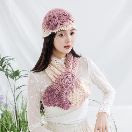 苏苏姐家山茶绮梦围巾帽子套装手工diy编织钩针毛线团自制材料包 商品图2