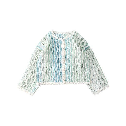 苏苏姐家水纹开衫手工DIY钩针上衣外套毛线团自制材料包 商品图4