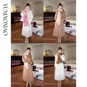 余潇潇【奶糖梦境】澳毛羊绒混纺柔软舒适气质立领长款大衣秋冬新款