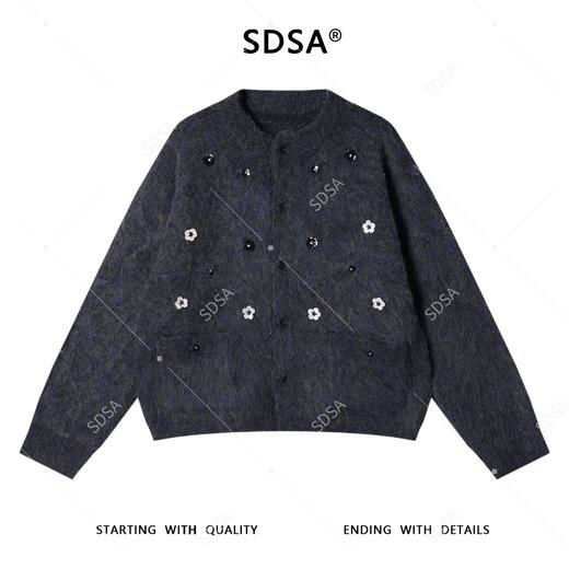 2002SDSA秋冬新款痞帅男装潮牌重工立体花朵装饰圆领针织衫百搭毛衣潮 商品图1