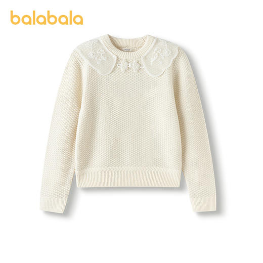 巴拉巴拉童装女童毛衫儿童冬季毛衣宝宝针织衫刺绣盘扣新中式时尚 商品图1