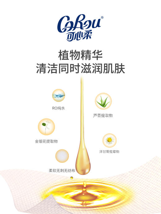 可心柔COROU湿巾带盖婴儿手口湿巾超柔加厚80抽3包整箱SJ80-3 商品图3