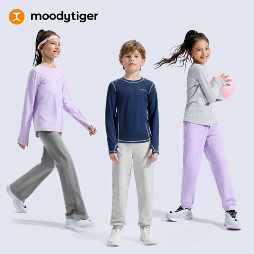 moodytiger儿童运动长袖T恤云感亲肤弹力舒适上衣54510101 商品图4