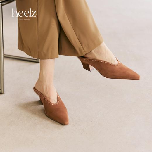 heelz 艺术工坊系列｜游牧风手工编织羊翻毛穆勒鞋4.5公分 商品图0