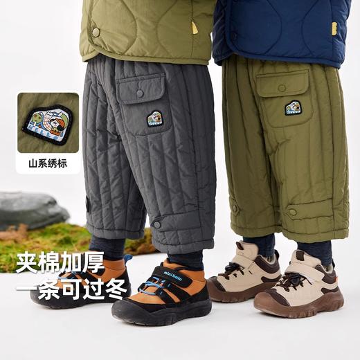 嘟嘟家儿童男童女宝冬季绗缝夹棉假两件棉裤T4DKZ142 商品图0