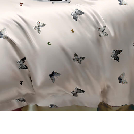 芳恩 60S全棉颜彩四件套FN-Z8062 蝶影-灰 商品图5