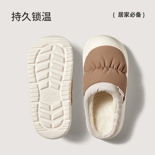 2025秋冬上新朴西云窝棉拖鞋女厚底冬季家居保暖防滑加绒软底拖 商品图2