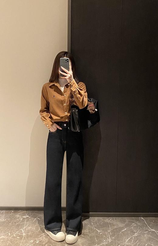 老钱风刺绣100棉灯芯绒长袖衬衫 商品图7