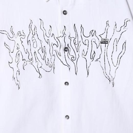 J9821SDSA男士秋冬新款痞帅男装潮牌火焰印花长袖衬衫百搭高街痞帅衬衣 商品图2