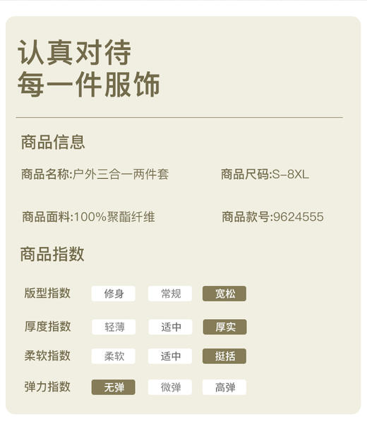 高颜值 秋冬新款冲锋衣情侣摇粒绒内胆三合一户外服防风防水保暖软壳外套上衣BSW24555 商品图9