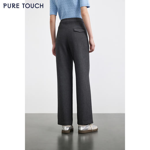 PURE TOUCH女装 25秋冬新款高腰直筒休闲裤百搭简约灰色廓形长裤 商品图4