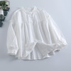 C039-6928新款小清新花边圆领衬衫女宽松百搭木耳边长袖棉质春夏开衫上衣潮 商品缩略图2