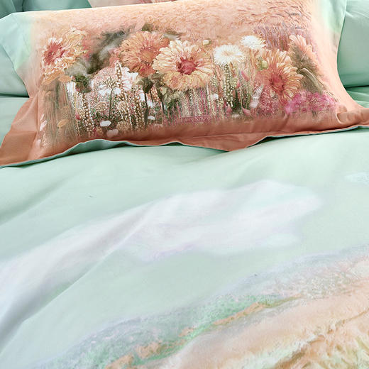 【6楼】富安娜独幅床单四件/大自然艺术家·风吹麦浪，牌牌价3680~3980，活动价1599~1699元 商品图5