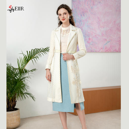 司歌绣花国风长袖优雅风衣R901038X 商品图0