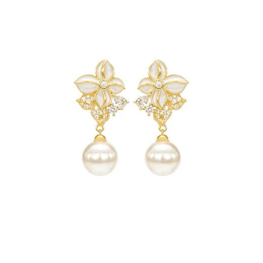 【团购】Eternelle的四时花耳饰金色设计 商品图0