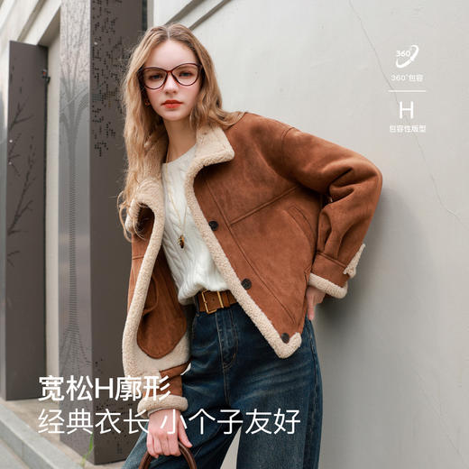 【可机洗懒人皮草】三彩2025冬季新款仿麂皮立领毛毛外套保暖M 商品图2